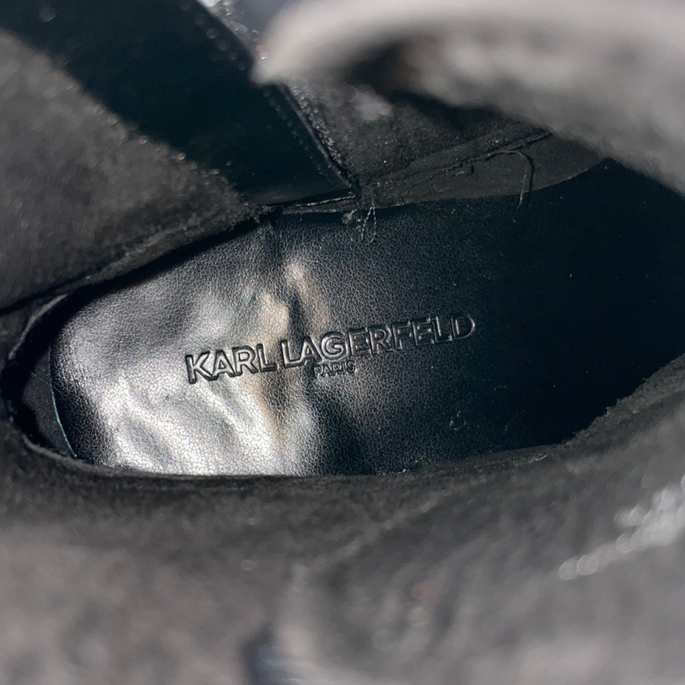 Karl Lagerfeld Paris Pippa Crystal Embellished Platform Combat Boots Women’s 8M - Picture 8 of 8